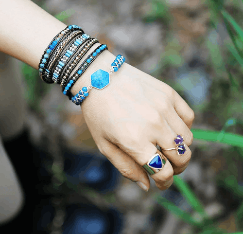 Bague Bohème Double Améthyste Brute