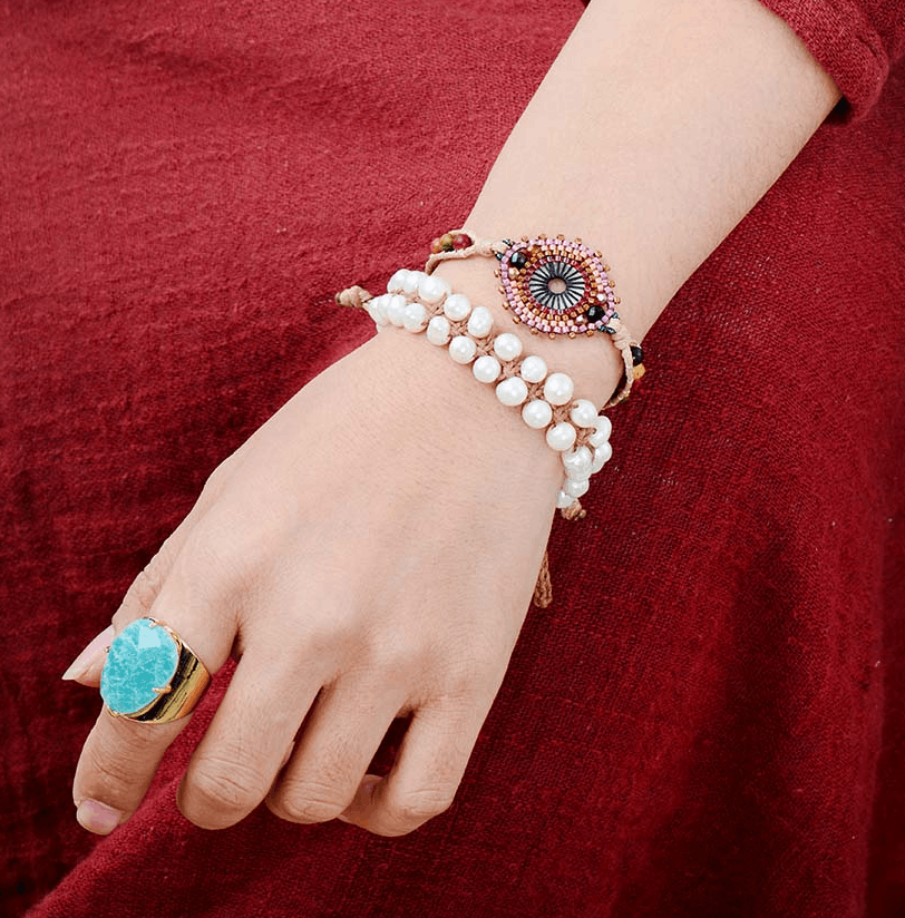 Bague Bohème en Amazonite Naturelle