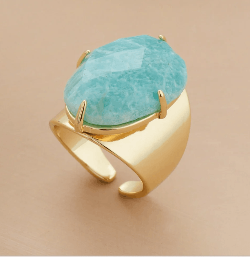 Bague Bohème en Amazonite Naturelle