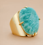 Bague Bohème en Amazonite Naturelle