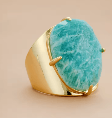 Bague Bohème en Amazonite Naturelle