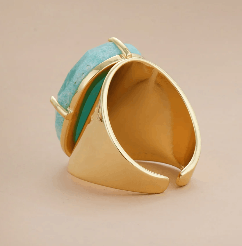 Bague Bohème en Amazonite Naturelle