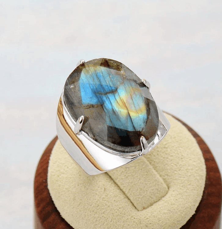 Bague Bohème en Labradorite Naturelle