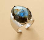 Bague Bohème en Labradorite Naturelle