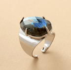 Bague Bohème en Labradorite Naturelle