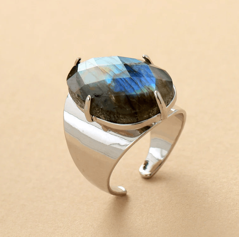 Bague Bohème en Labradorite Naturelle