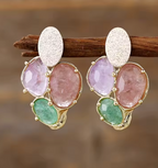 Boucles d'oreilles en pierre de cristal naturel -Style Audacieuse