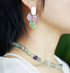 Boucles d'oreilles en pierre de cristal naturel -Style Audacieuse