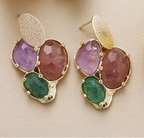 Boucles d'oreilles en pierre de cristal naturel -Style Audacieuse