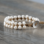 Bracelet Tressé en Perles d’Eau Douce