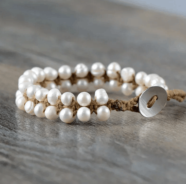 Bracelet Tressé en Perles d’Eau Douce