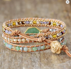 Bracelet Enroulé en Cuir et Cristal Serenity | Charmes de Sérénité