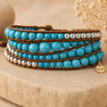 Bracelet Enroulé Turquoise Fait Main – Style Bohème Chic