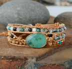 Bracelet Résistance Wrap en Jade Naturelle – 3 Rangs