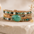 Bracelet Résistance Wrap en Jade Naturelle – 3 Rangs