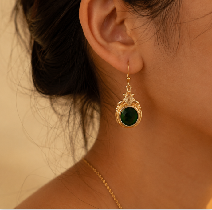 Boucles d’Oreilles Émeraude Impériale