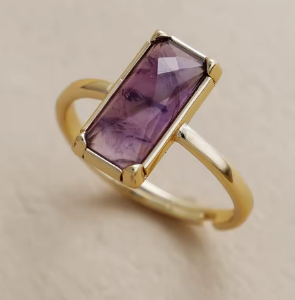 Bague Bohème Double Améthyste