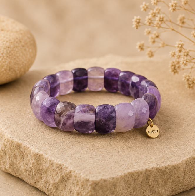 Bracelet Manchette Femme en Améthyste Naturelle – Bijou Élégant et Tendance