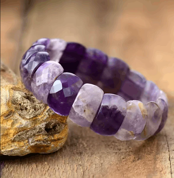 Bracelet Manchette Femme en Améthyste Naturelle – Bijou Élégant et Tendance