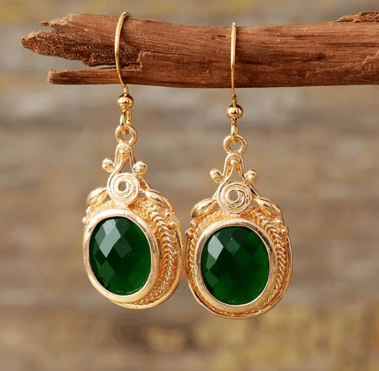 Boucles d’Oreilles Émeraude Impériale