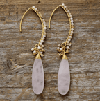 Boucles d’Oreilles Bohème Chic Pendantes – Femme | Quartz Rose & Améthyste