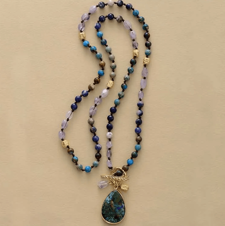 Collier en Pierre Naturelle avec Pendentif Goutte