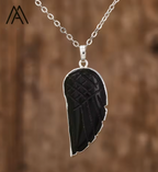 Collier de Luxe Unisexe avec Pendentif Aile d’Ange en Pierre Naturelle