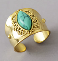 Bague ajustable de luxe en  turquoise –