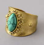 Bague ajustable de luxe en  turquoise –