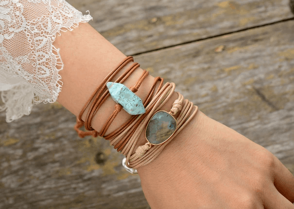 Bracelet Bohème Chic Femme en Pierre Naturelle Labradorite.