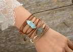 Bracelet Bohème Chic Femme en Pierre Naturelle Labradorite.