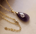 Pendentif Goutte d'Eau en Améthyste Naturelle – Élégance Minimaliste pour Femme