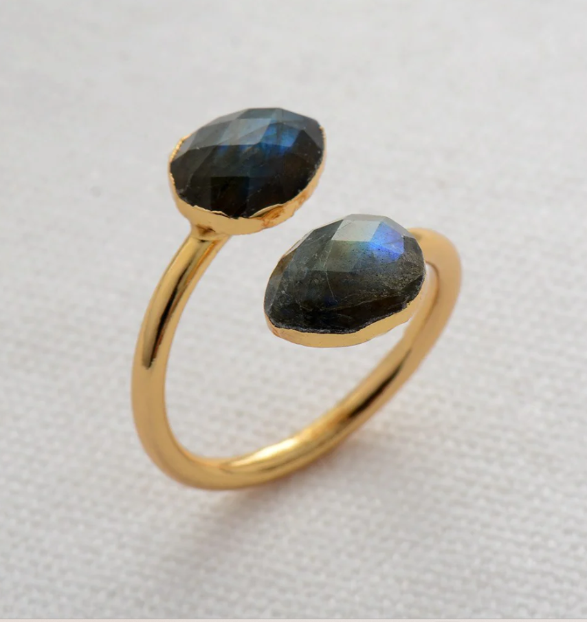 Bague Bohème Double Labradorite