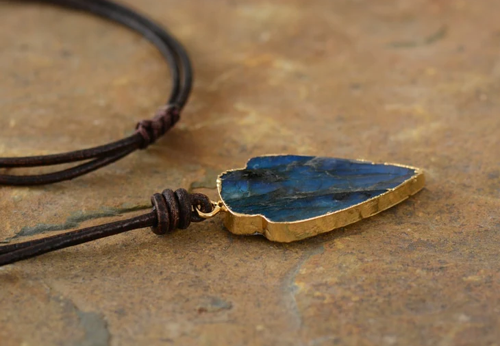 Collier Bohème en Labradorite Naturelle – Fait Main