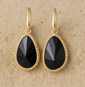 Boucles d'Oreilles en Onyx Noir - Bouclier Intérieur