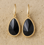 Boucles d'Oreilles en Onyx Noir - Bouclier Intérieur