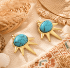 Boucles Soleil Turquoise – Éclat Bohème d’Été