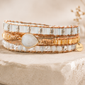 Bracelet Enroulé Éclat Céleste en Pierre de Lune