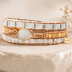 Bracelet Enroulé Éclat Céleste en Pierre de Lune