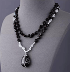 Collier Arbre Noué en Agate et Quartz