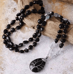 Collier Arbre Noué en Agate et Quartz