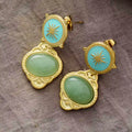 Boucles d’Oreilles Vintage Art Déco Plaqué Or 18K