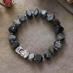 Bracelet Unisexe en Pierres Naturelles – Citrine ou Jaspe Noir | Finition Dorée ou Argentée