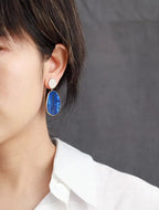 Boucles d’Oreilles Chic Lapis Lazuli Plaqué Or – Style Boho Luxe