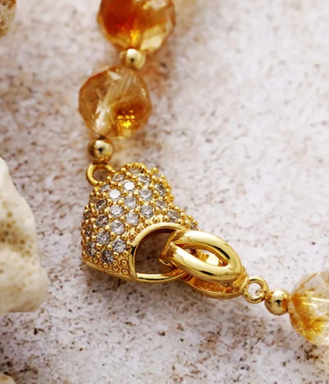 Bracelet en Citrine – Éclat Doré