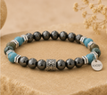 Bracelet Bohème Unisexe en Hématite et Turquoise
